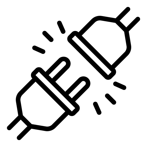 Grafik von Steckdose, als Symbol für die Anbindung an die Gruppe