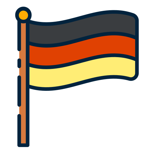Deutsche Flagge als Symbol für deutschsprachiges Lernmaterial