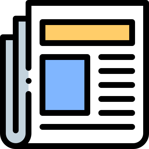 Grafik von Zeitung als Symbol für textbasiertes Lernmaterial