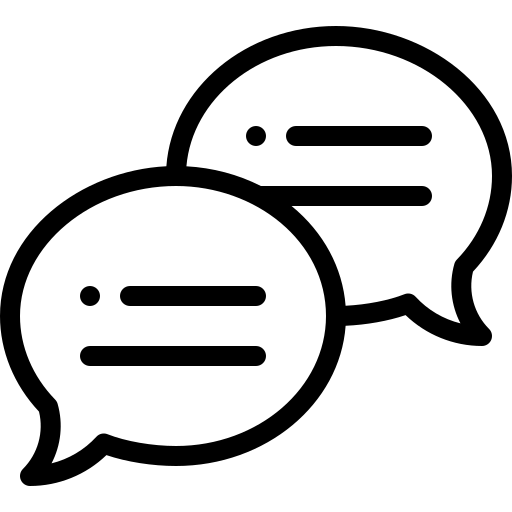 Grafik von Sprechblasen als Symbol für Austausch im Forum